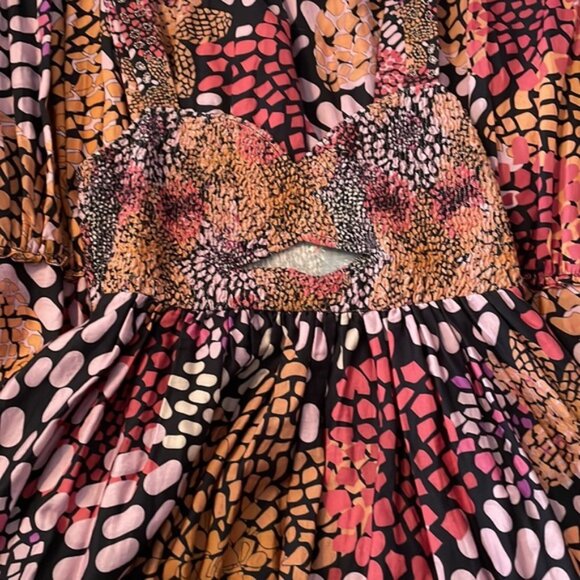 GEISHA DESIGNS Printed Cutout Smocked Maxi Dress XS - Picture 8 of 8